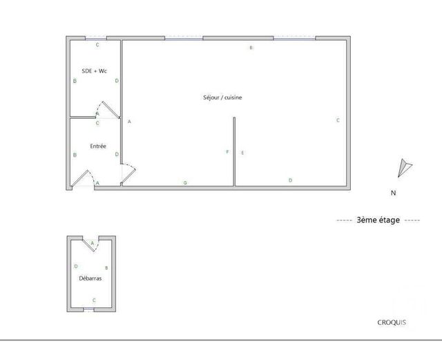 Appartement F2 à vendre - 2 pièces - 38.0 m2 - PARIS - 75011 - ILE-DE-FRANCE - Century 21 Alpha Marais